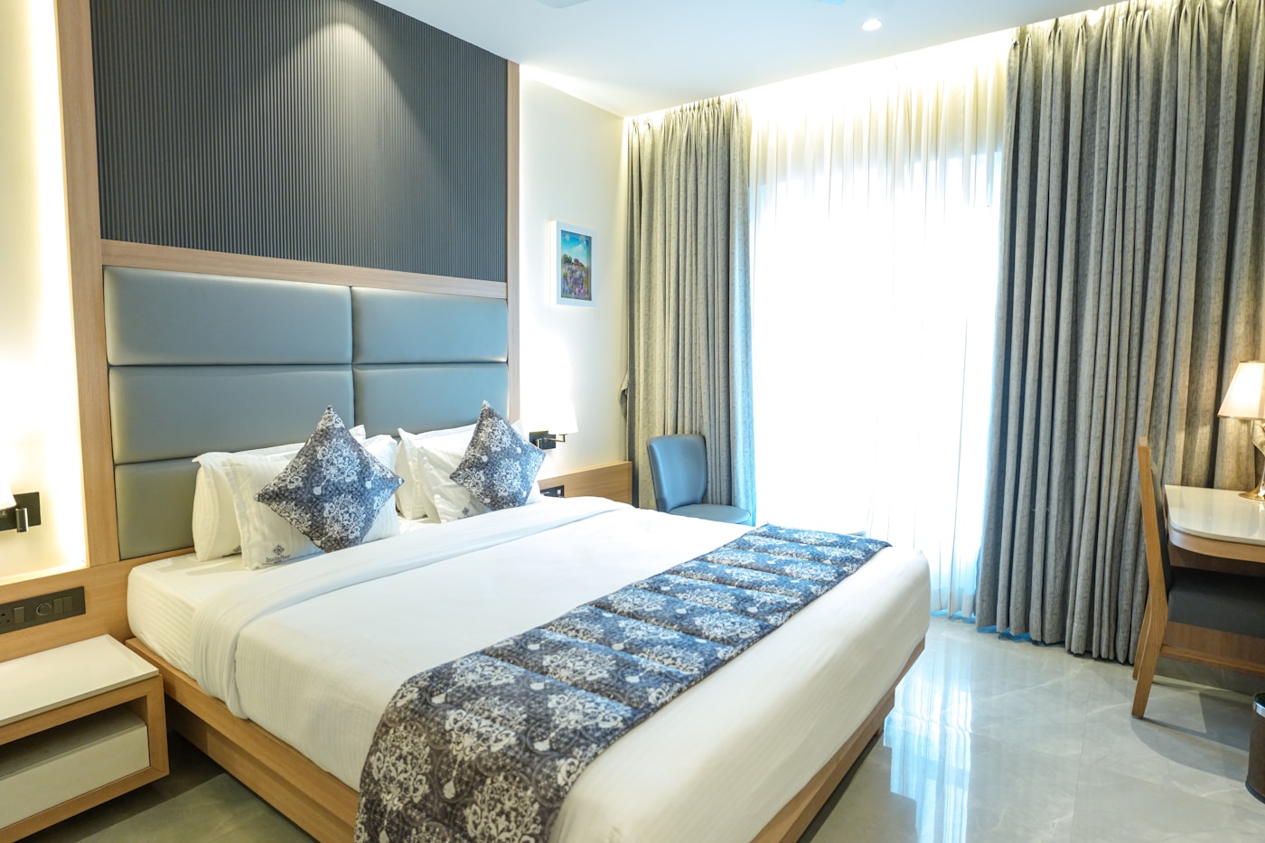 Interior space showcasing curtain fabrics and window treatments